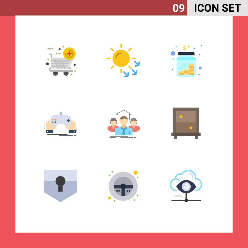 Stock Vector Icon Pack of 9 Line Signs and Symbols for team entertainment coins mobile game Editable Vector Design Elements