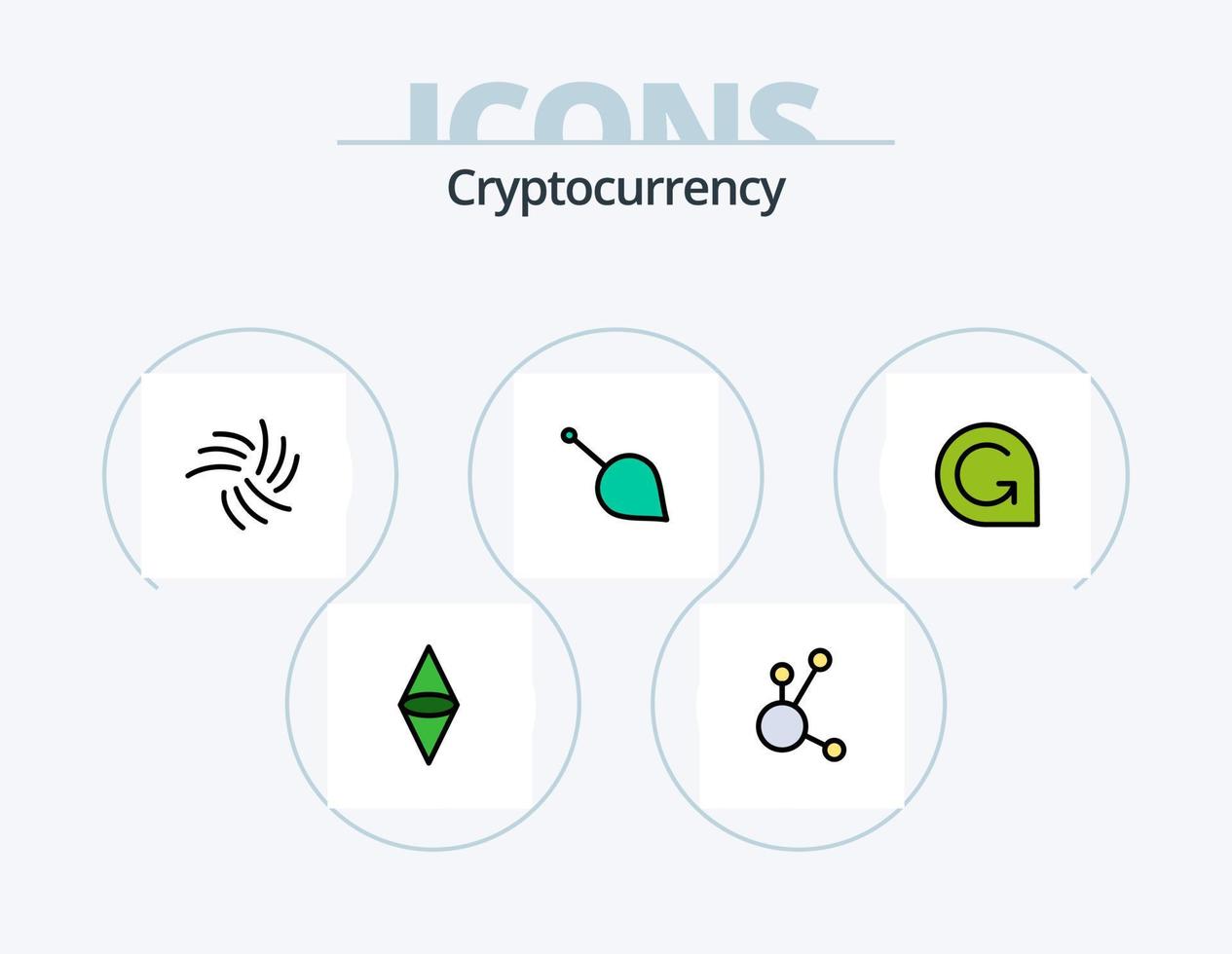 Cryptocurrency Line Filled Icon Pack 5 Icon Design. bill . crypto currency. crypto . crypto . bitconnect vector