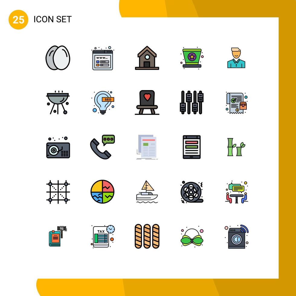 Set of 25 Modern UI Icons Symbols Signs for happy client school avatar mardi gras Editable Vector Design Elements