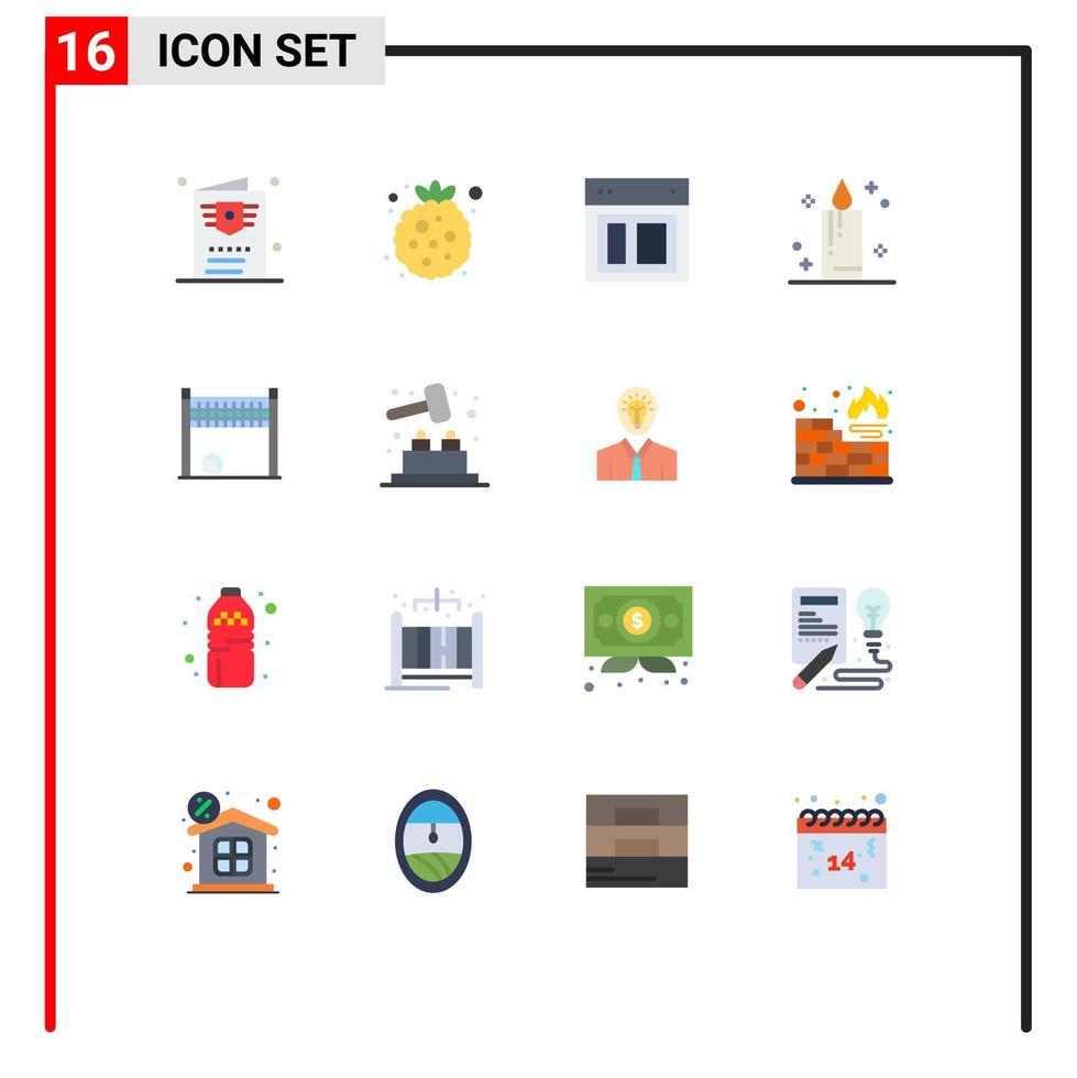 conjunto de 16 iconos de interfaz de usuario modernos signos de símbolos para el sitio web de celebración de diseño de vacaciones poste de portería paquete editable de elementos creativos de diseño de vectores