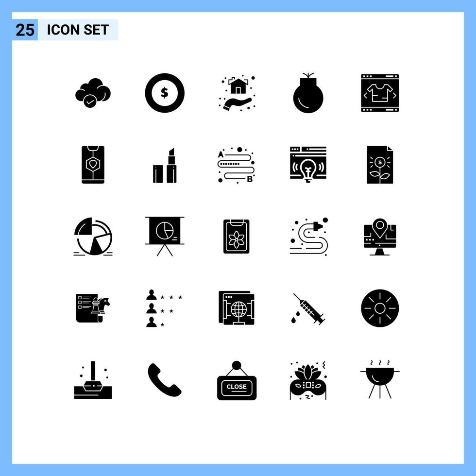 25 Creative Icons Modern Signs and Symbols of modern weapons hand military gun Editable Vector Design Elements