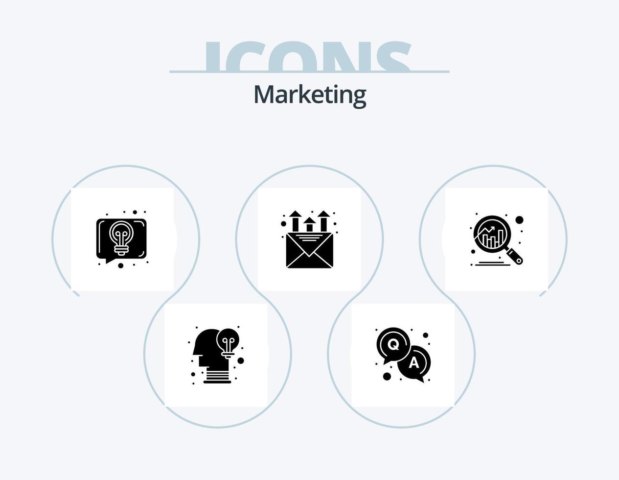 Marketing Glyph Icon Pack 5 Icon Design. . chart. discussion. analytics. marketing vector