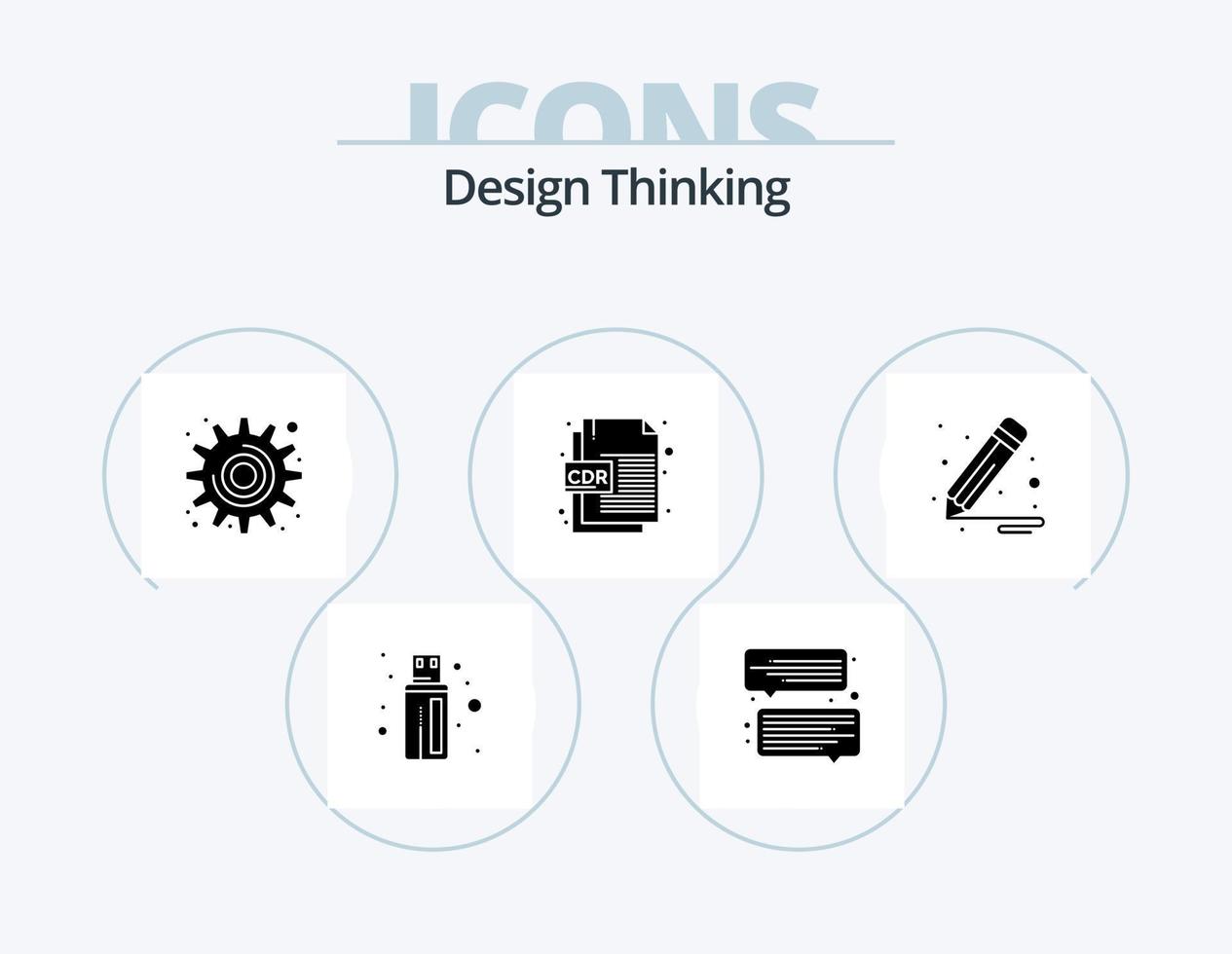diseño de pensamiento glifo icono paquete 5 diseño de iconos. . diseño. ajustes. cepillar. corel vector