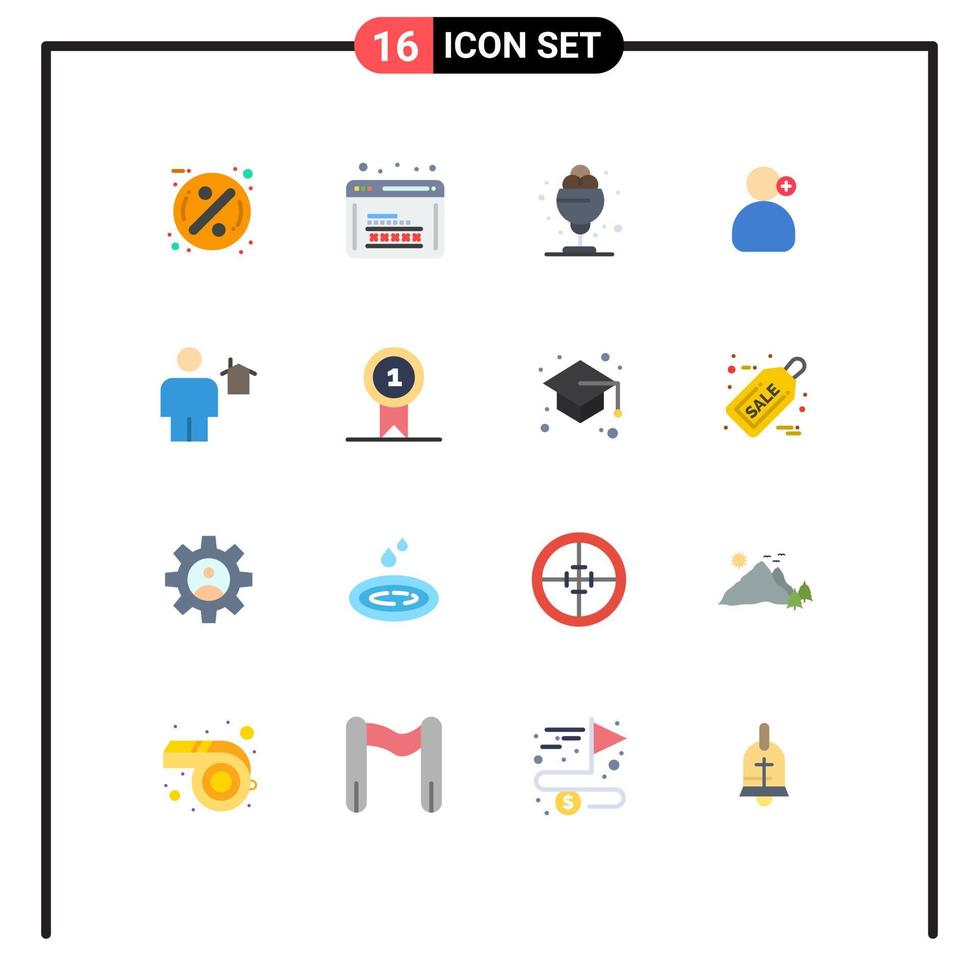 Pictogram Set of 16 Simple Flat Colors of avatar working web security work treat Editable Pack of Creative Vector Design Elements