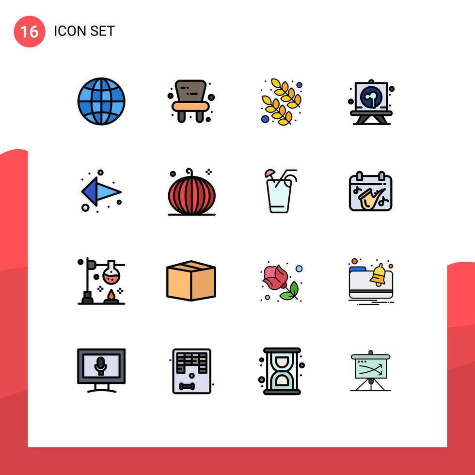 paquete de iconos de vectores de stock de 16 signos y símbolos de línea para la dirección de la flecha izquierda hojas flecha papelería elementos de diseño de vectores creativos editables