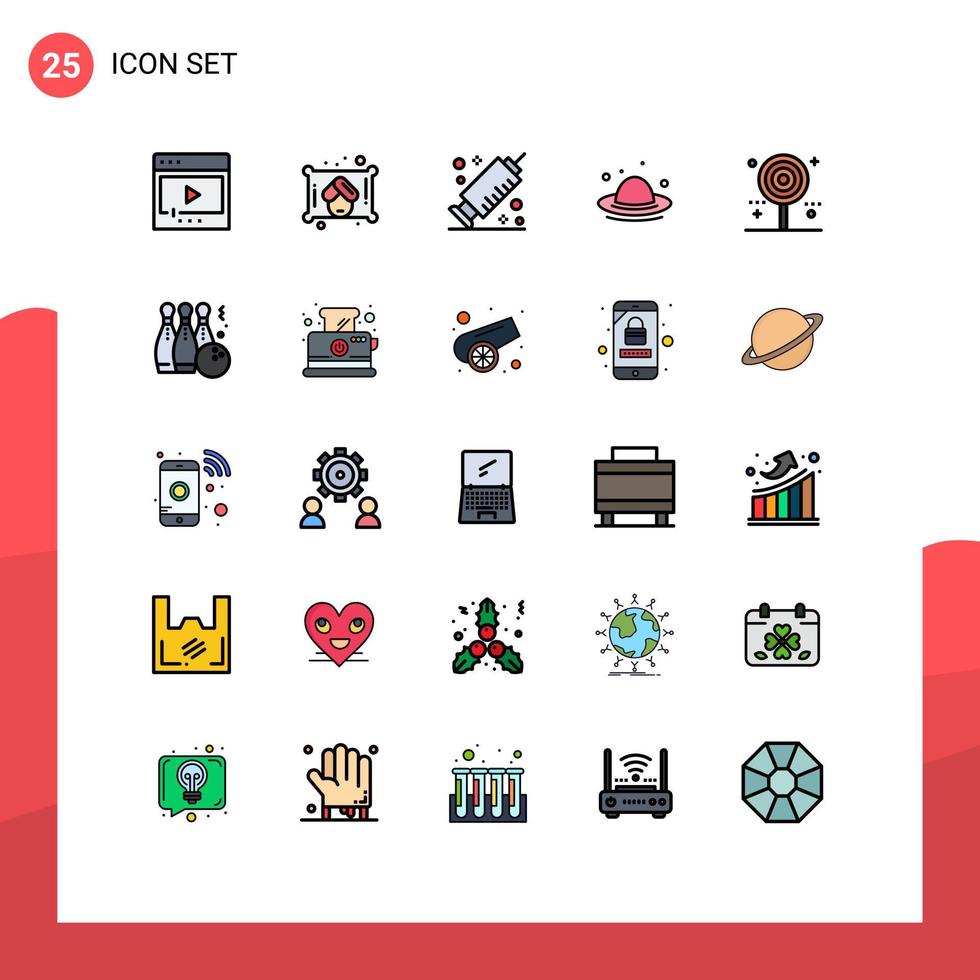 conjunto de 25 iconos de interfaz de usuario modernos signos de símbolos para elementos de diseño vectorial editables de moda de primavera de medicina de dulces de vacaciones vector