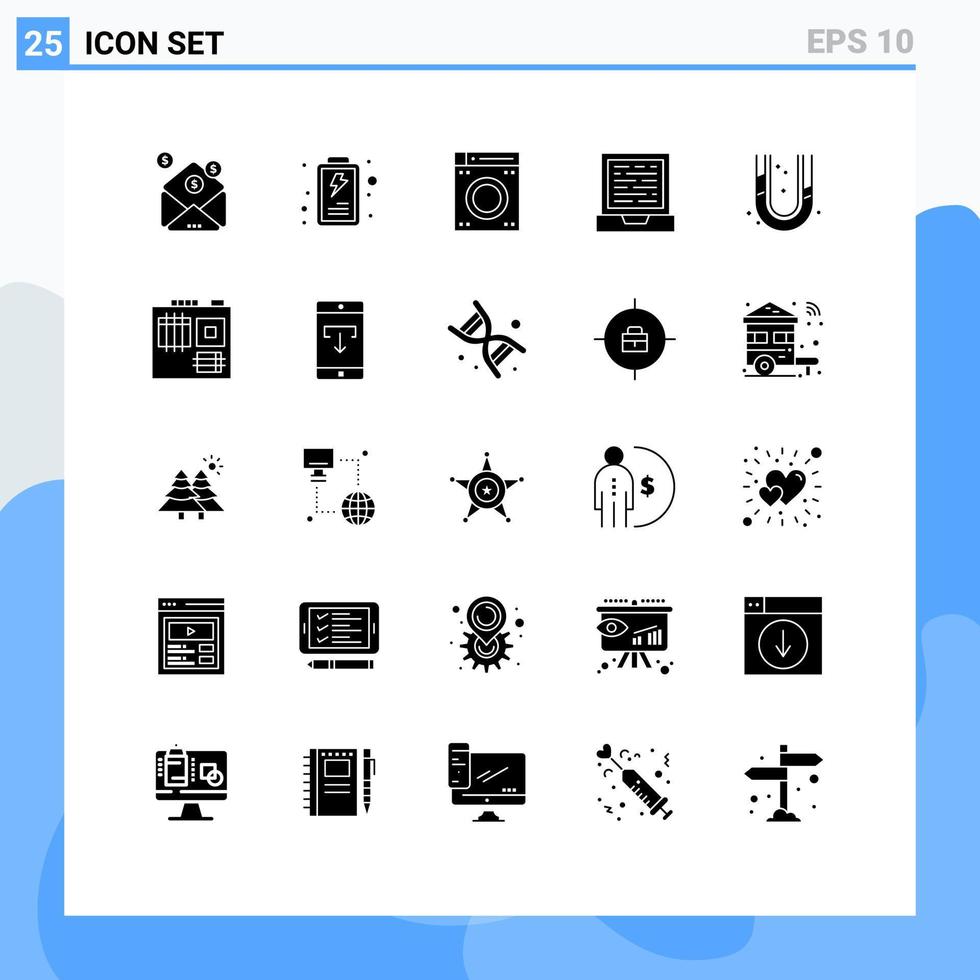 Stock Vector Icon Pack of 25 Line Signs and Symbols for computer plumber machine pipes design Editable Vector Design Elements