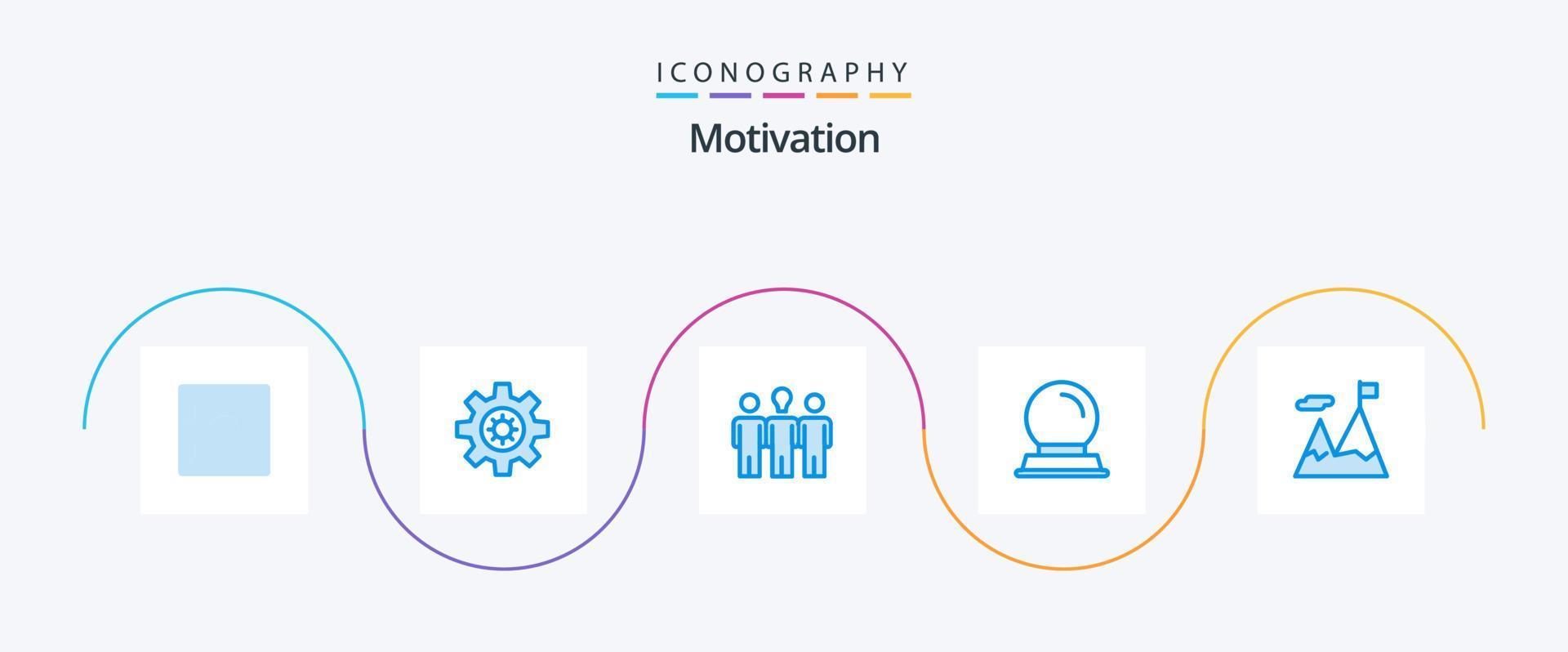 Motivation Blue 5 Icon Pack Including . mission. learning. business. magic ball vector