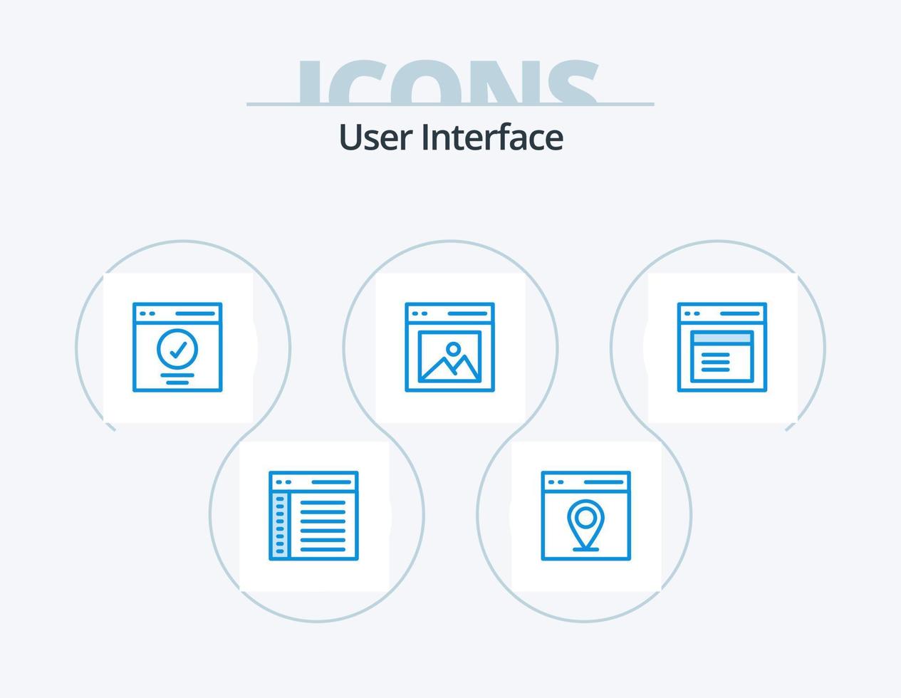 User Interface Blue Icon Pack 5 Icon Design. interface. communication. user. user. message vector