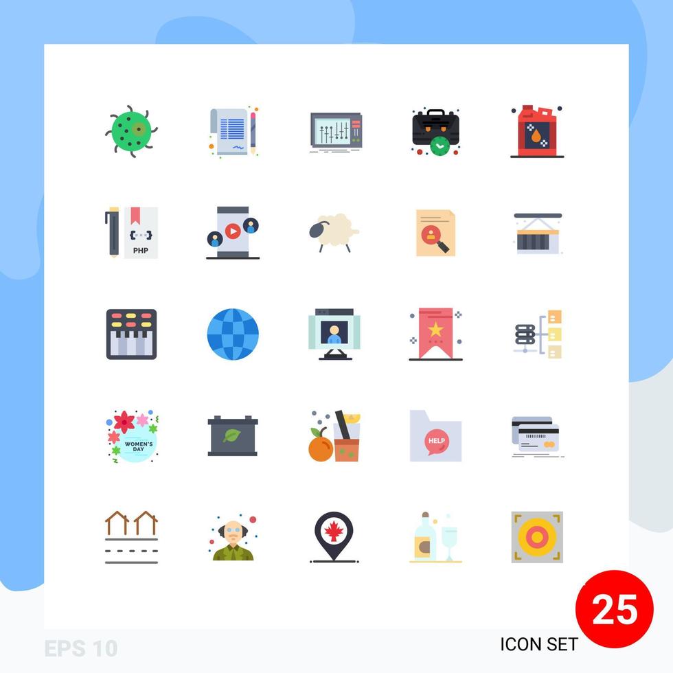 25 Creative Icons Modern Signs and Symbols of time case console business studio Editable Vector Design Elements