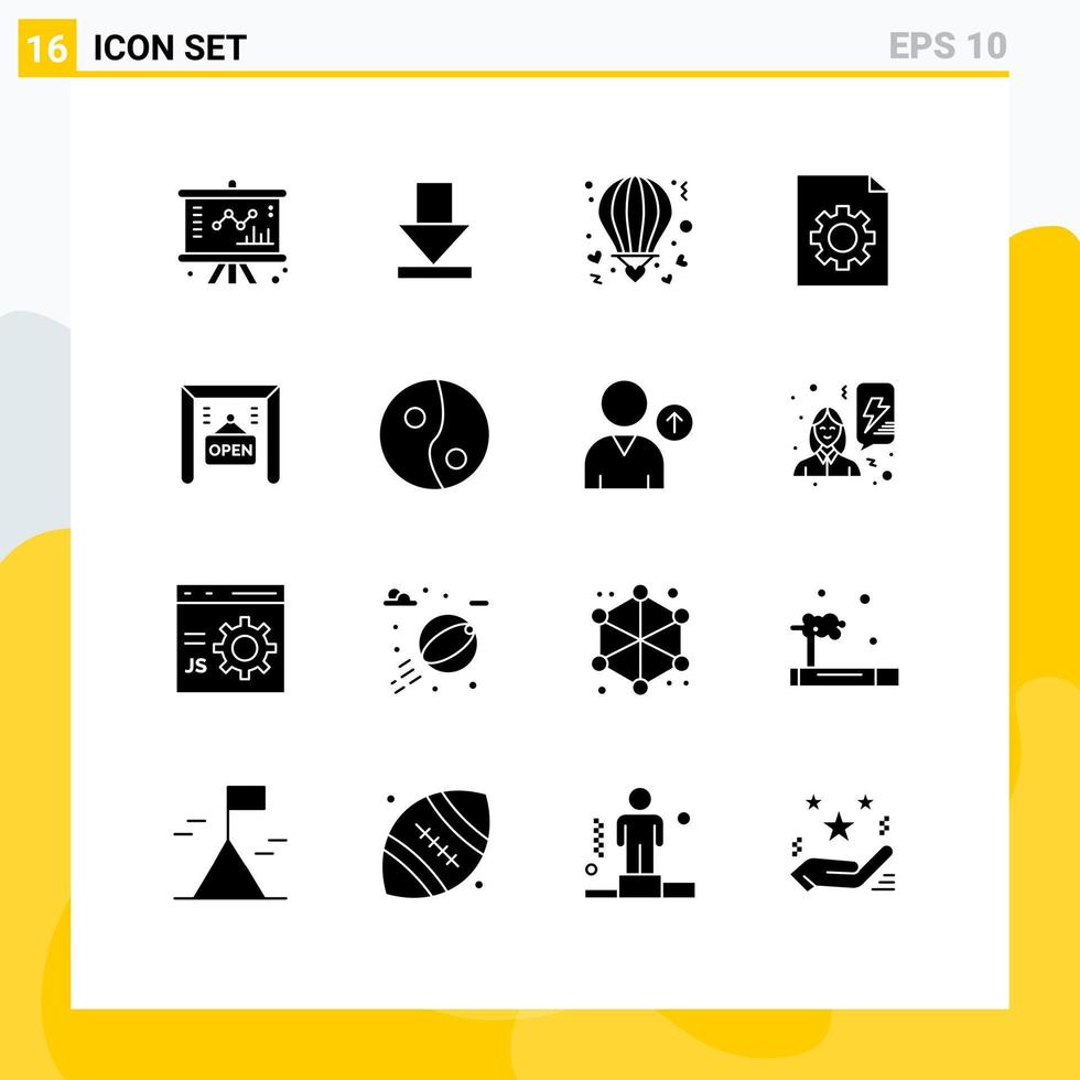 16 Creative Icons Modern Signs and Symbols of shop ecommerce balloon file control Editable Vector Design Elements