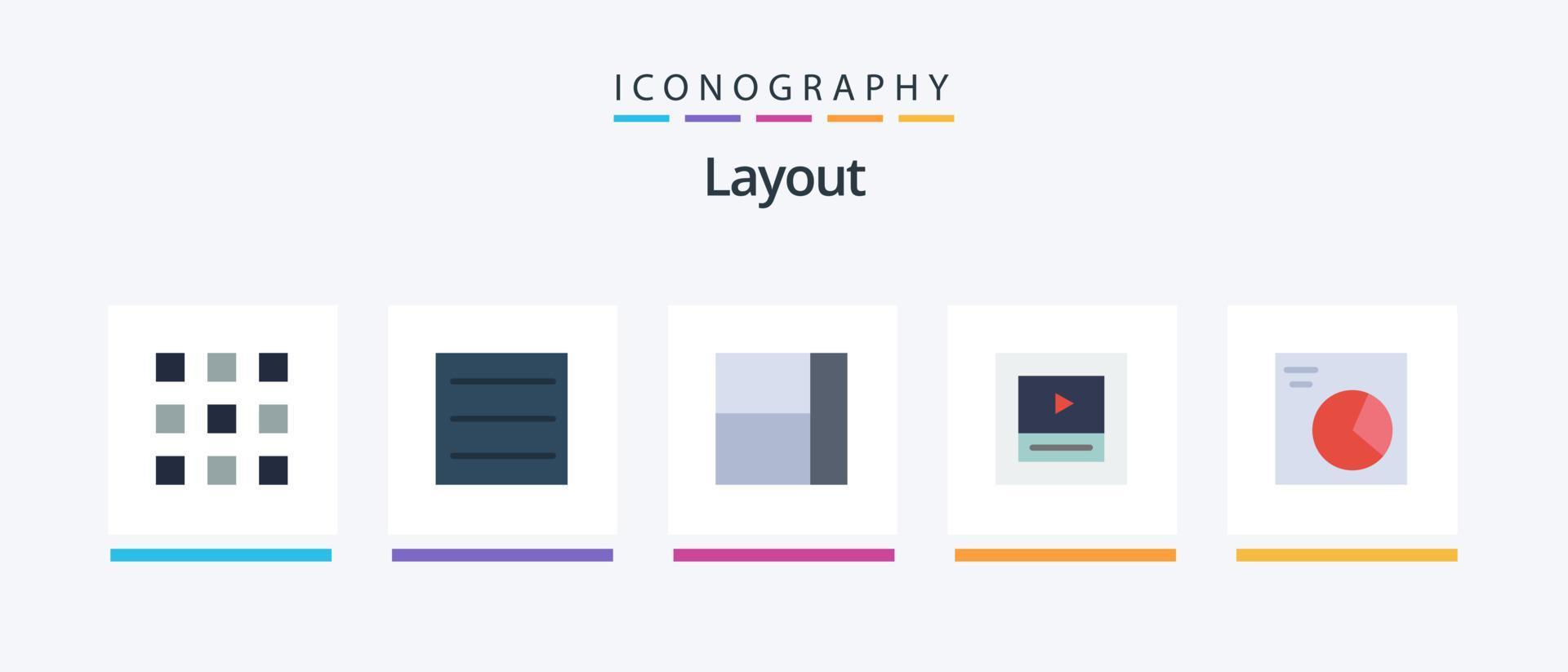 Layout Flat 5 Icon Pack Including . wireframe. . Creative Icons Design vector