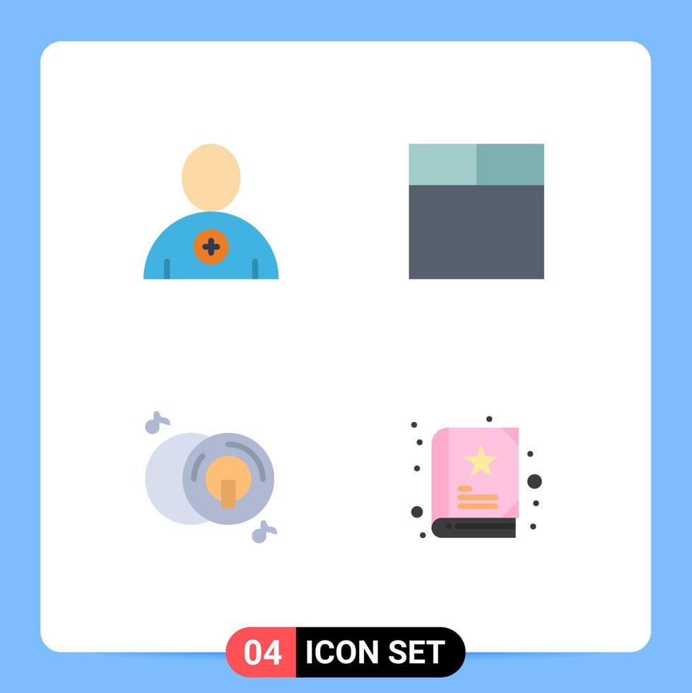 Pack of 4 Modern Flat Icons Signs and Symbols for Web Print Media such as follow baby grid dvd story Editable Vector Design Elements