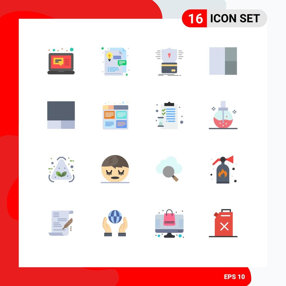 16 User Interface Flat Color Pack of modern Signs and Symbols of process film creditcard board grid Editable Pack of Creative Vector Design Elements