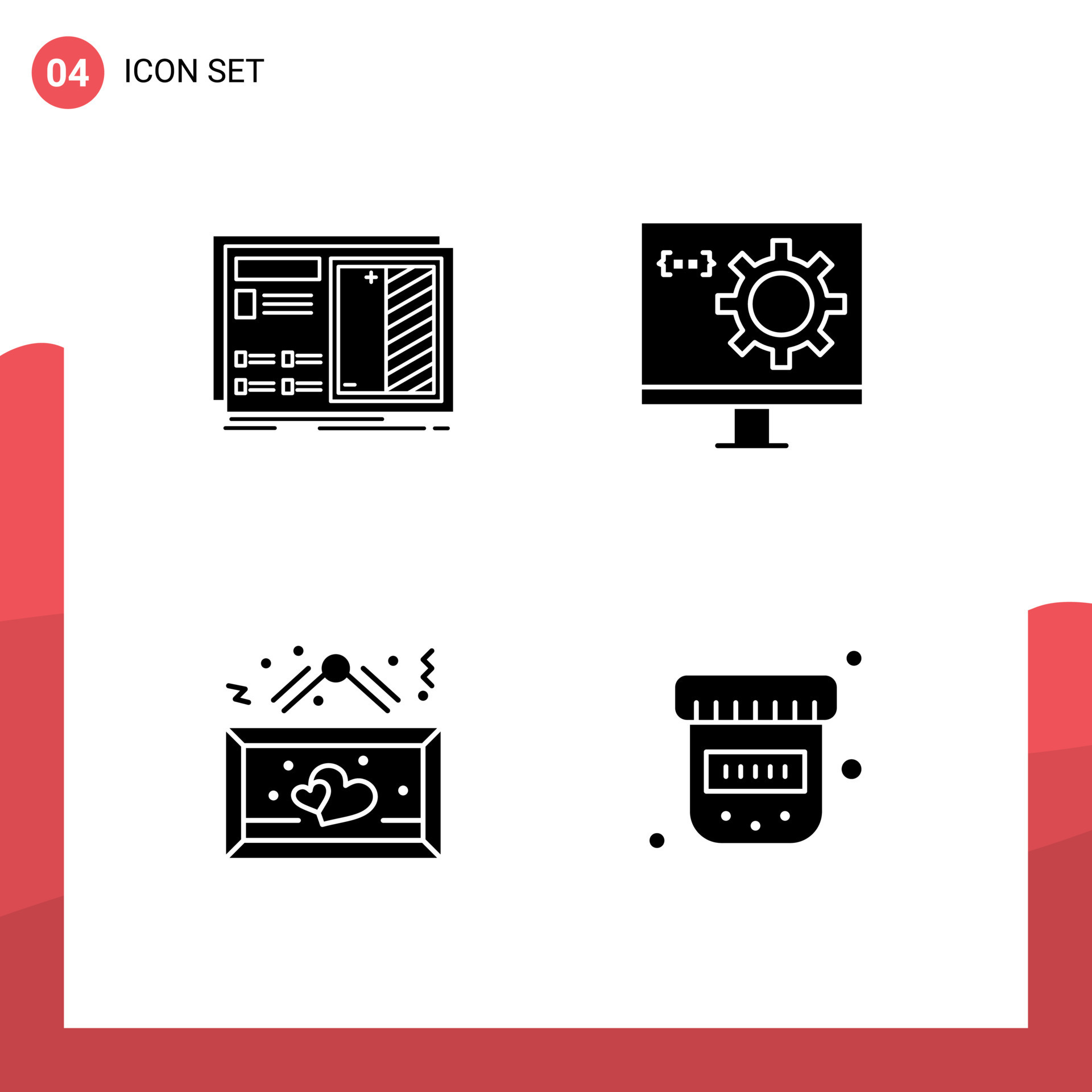 User Interface Pack of Basic Solid Glyphs of blueprint programming plan ...