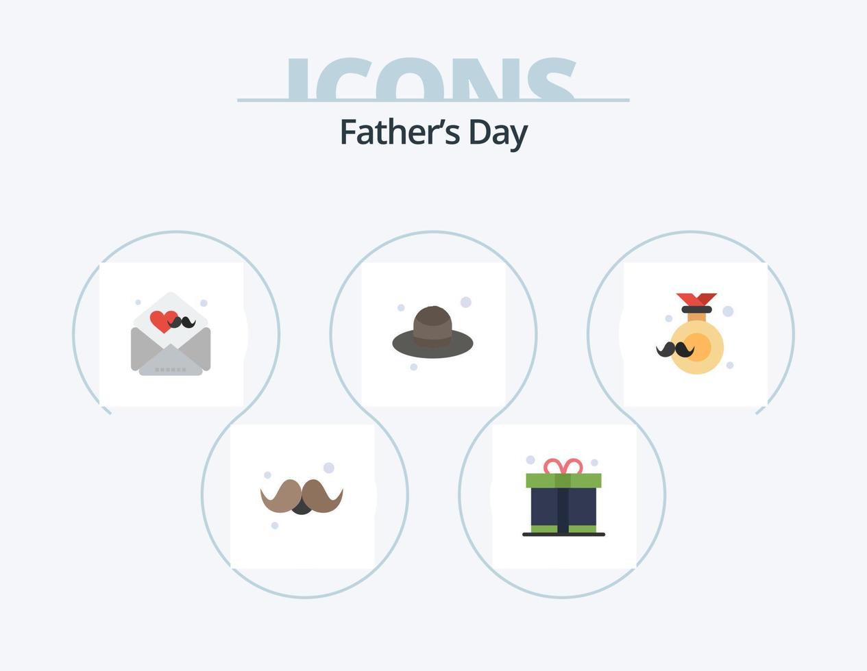 Fathers Day Flat Icon Pack 5 Icon Design. dad. fathers. fathers day. day. wishes vector