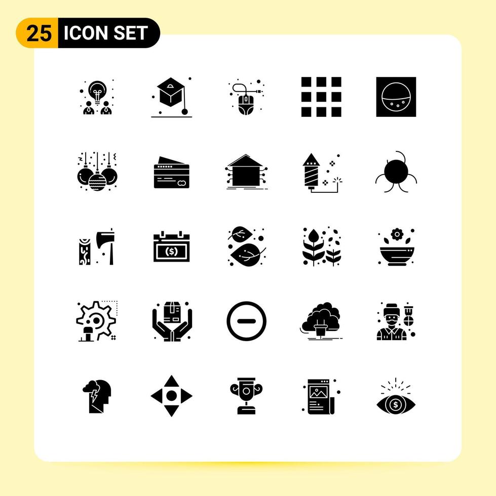 paquete de iconos de vector de stock de 25 signos y símbolos de línea para elementos de diseño de vector editables de cuadrícula de máquina de lavado de navidad