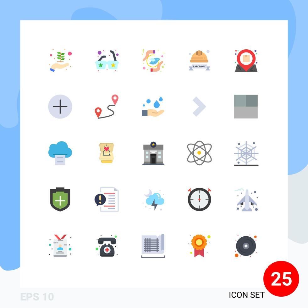 25 Universal Flat Colors Set for Web and Mobile Applications communication industrial helmet freedom helmet hard cap Editable Vector Design Elements