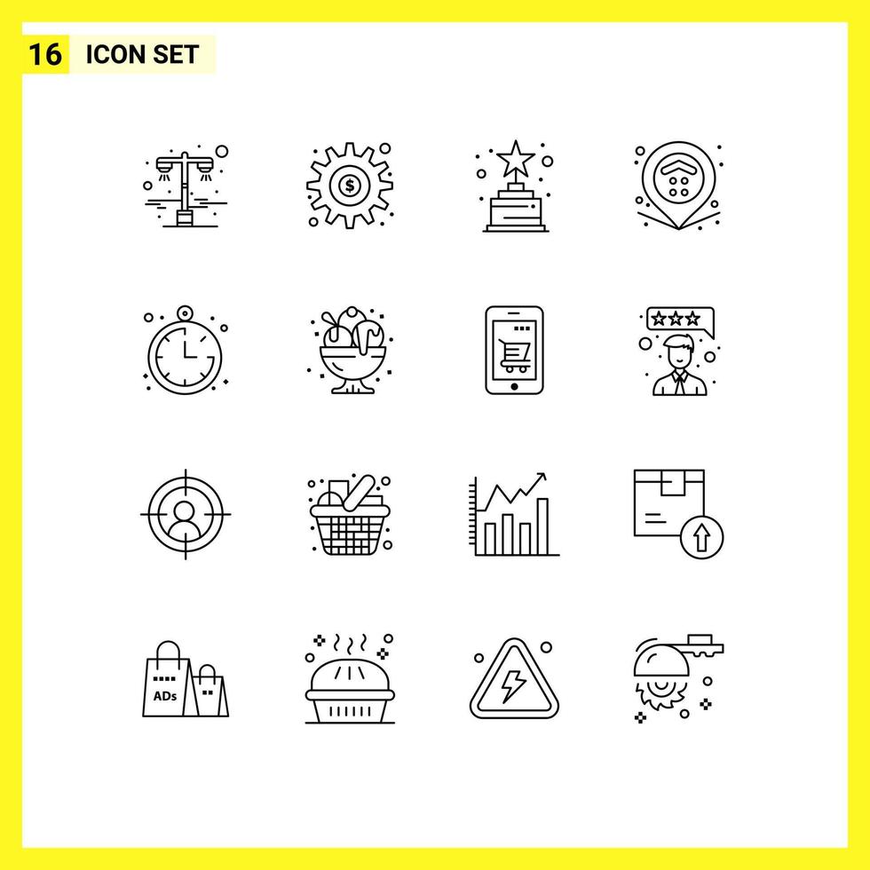 Stock Vector Icon Pack of 16 Line Signs and Symbols for location estate options property location Editable Vector Design Elements