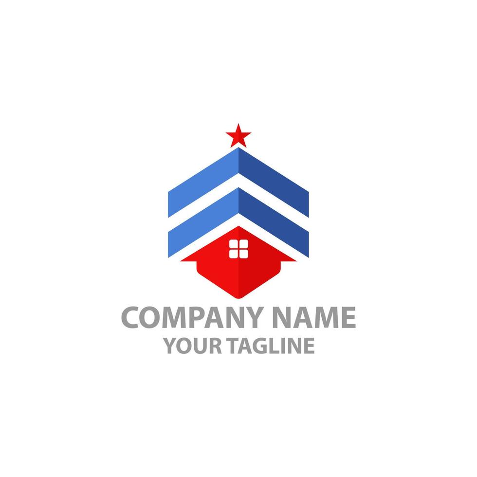 Simple and unique army veteran sign with roof house image graphic icon logo design abstract concept vector stock. Can be used as symbol related to property or pension