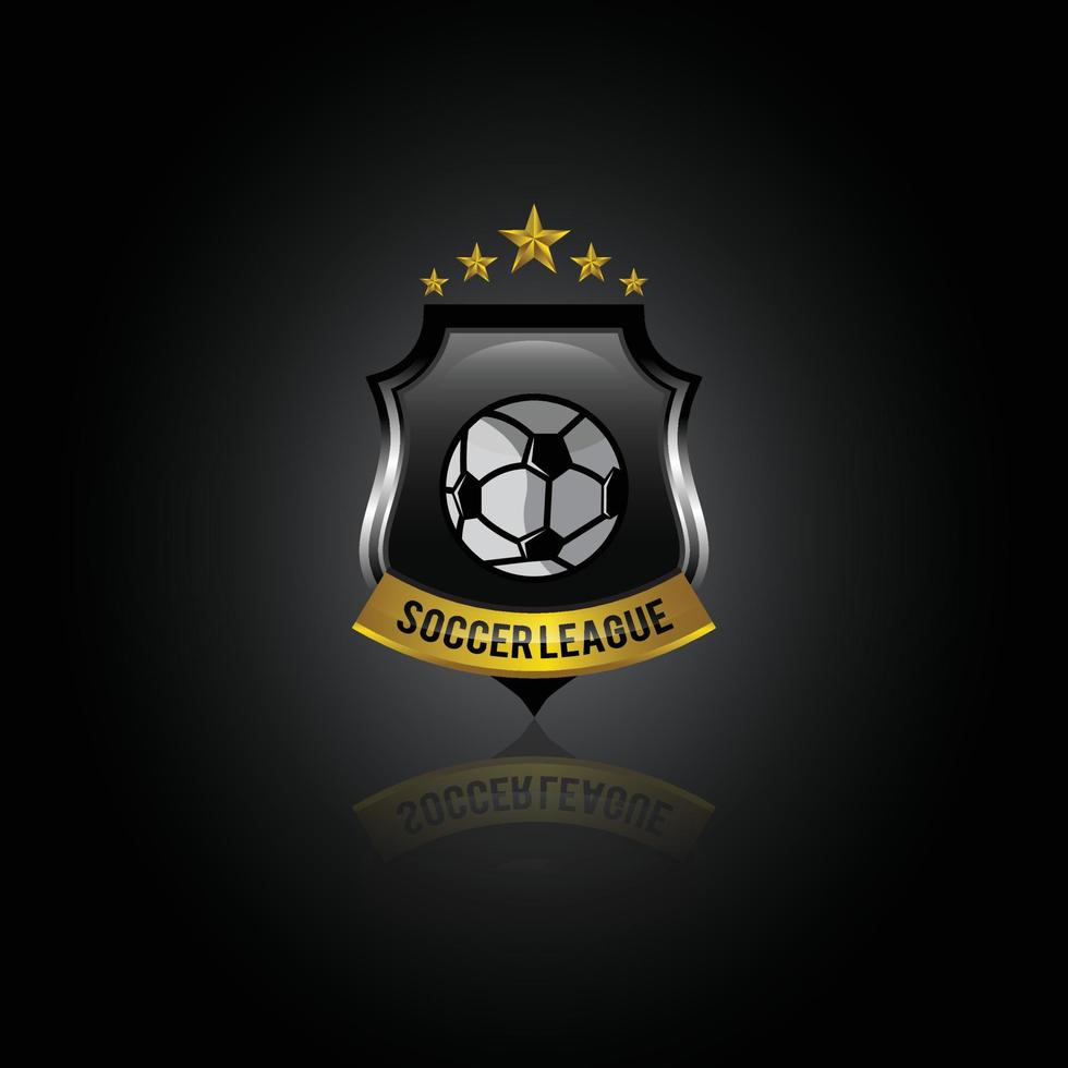 iconos de fútbol con escudo - etiqueta de fútbol con texto de ejemplo vector