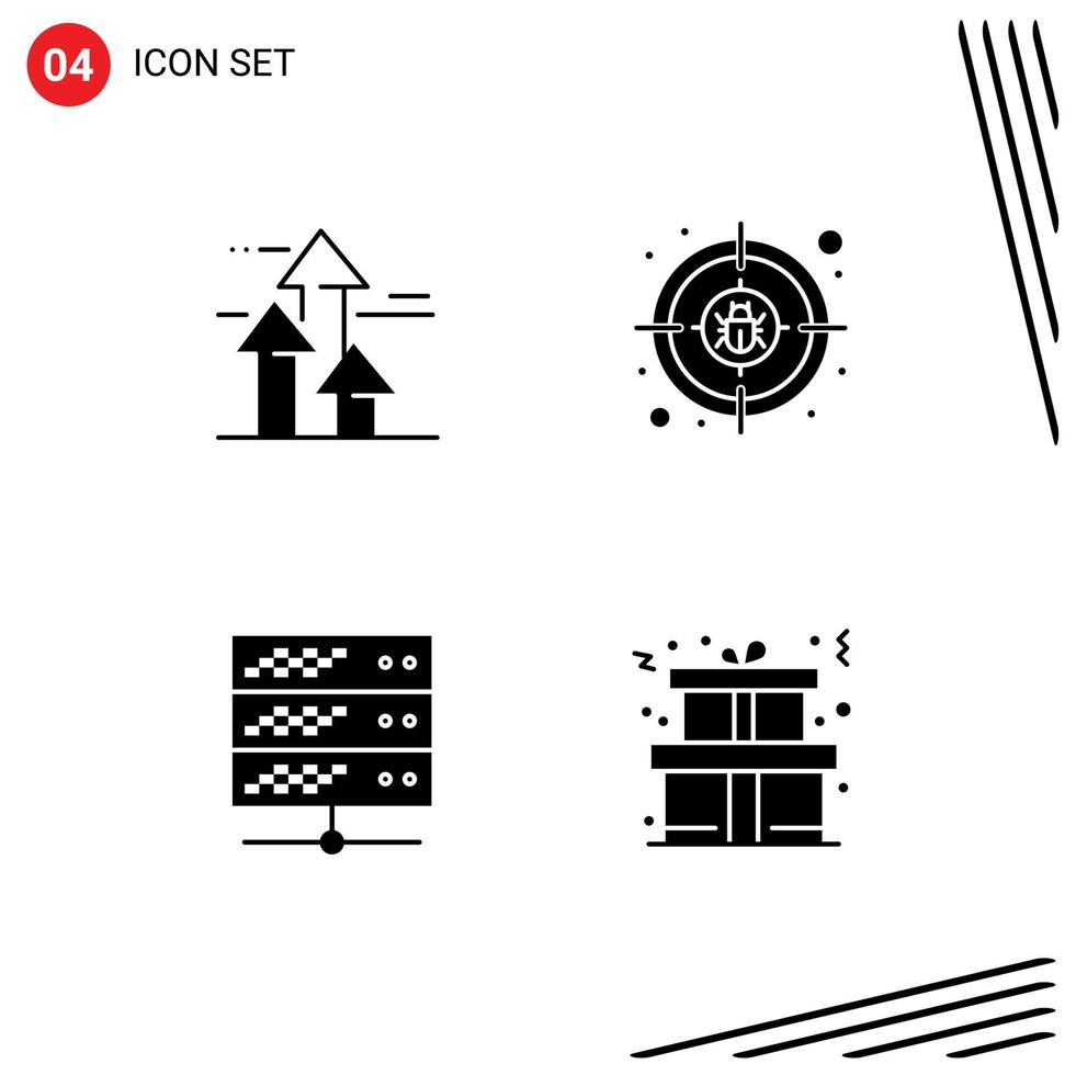 Thematic Vector Solid Glyphs and Editable Symbols of arrows hosting forward cyber server Editable Vector Design Elements