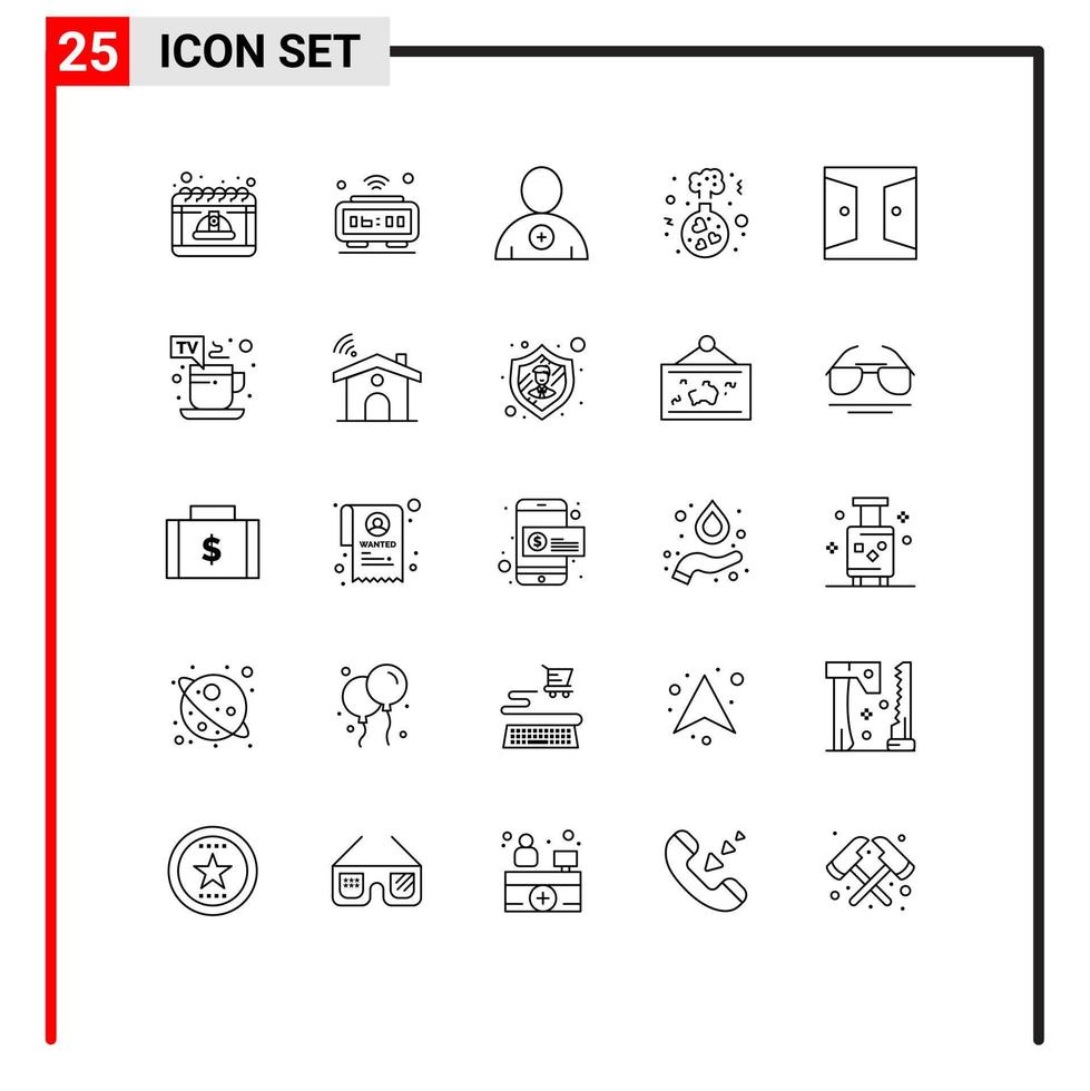 25 Creative Icons Modern Signs and Symbols of buildings love iot heart user Editable Vector Design Elements