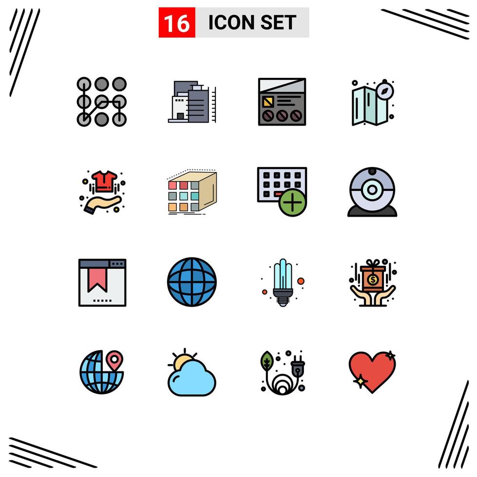 Set of 16 Modern UI Icons Symbols Signs for hand map fi location usability Editable Creative Vector Design Elements
