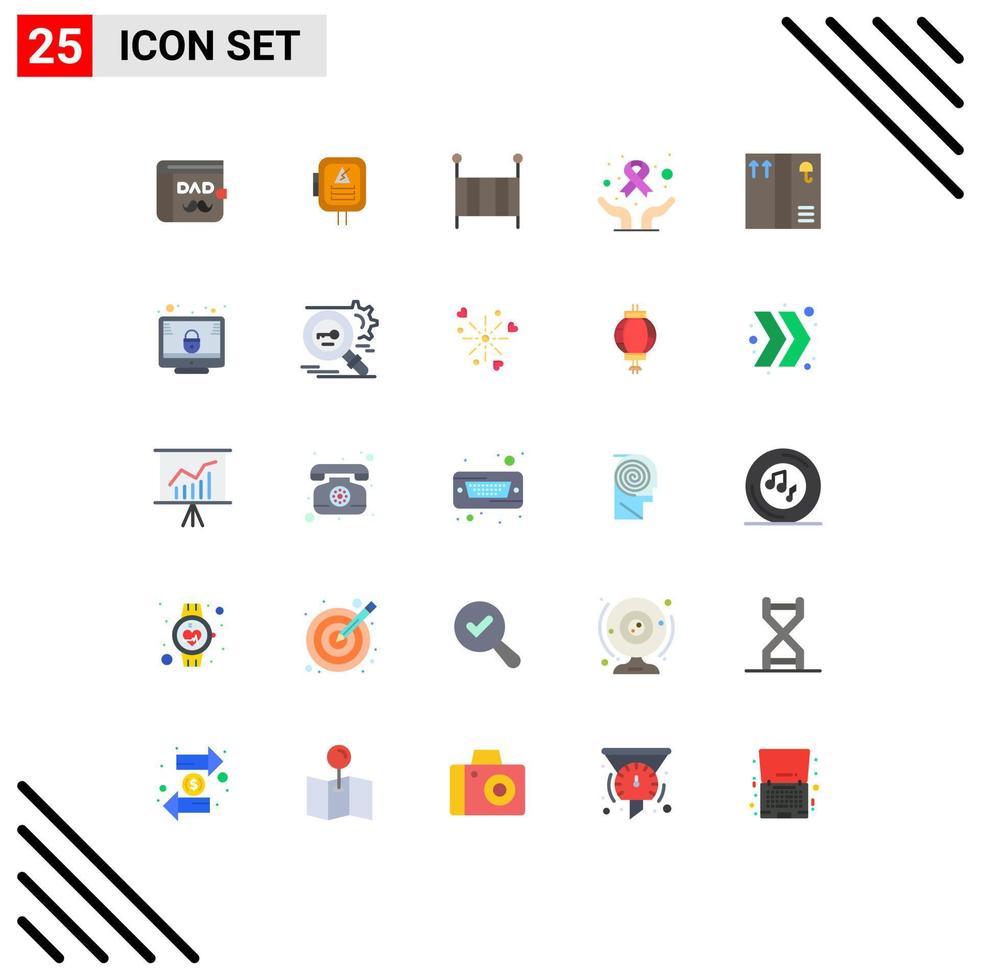 25 Flat Color concept for Websites Mobile and Apps package world day baby cancer day care Editable Vector Design Elements
