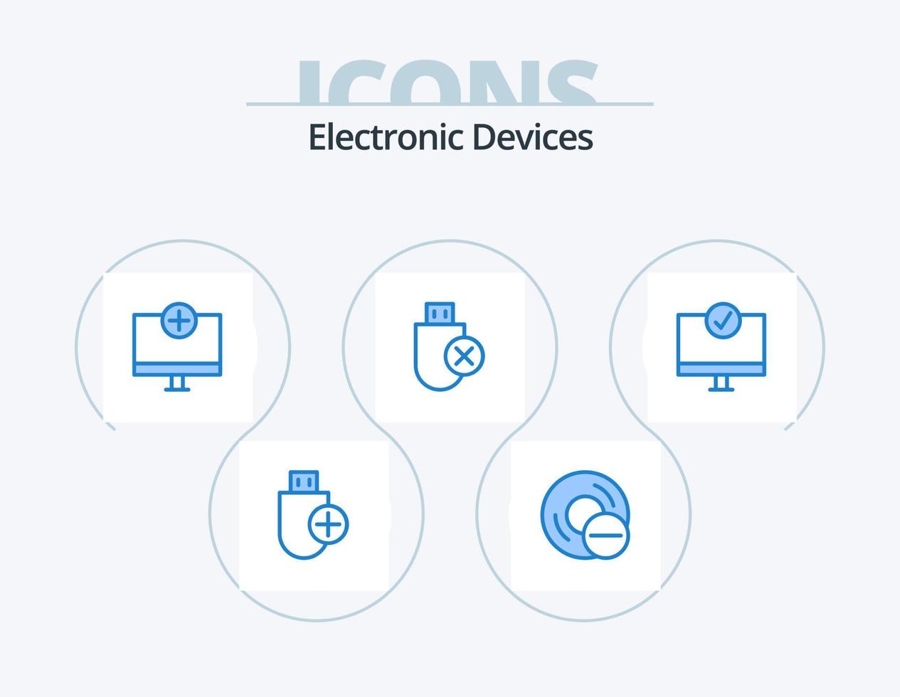 Devices Blue Icon Pack 5 Icon Design. hardware. computers. gadget. hardware. devices vector