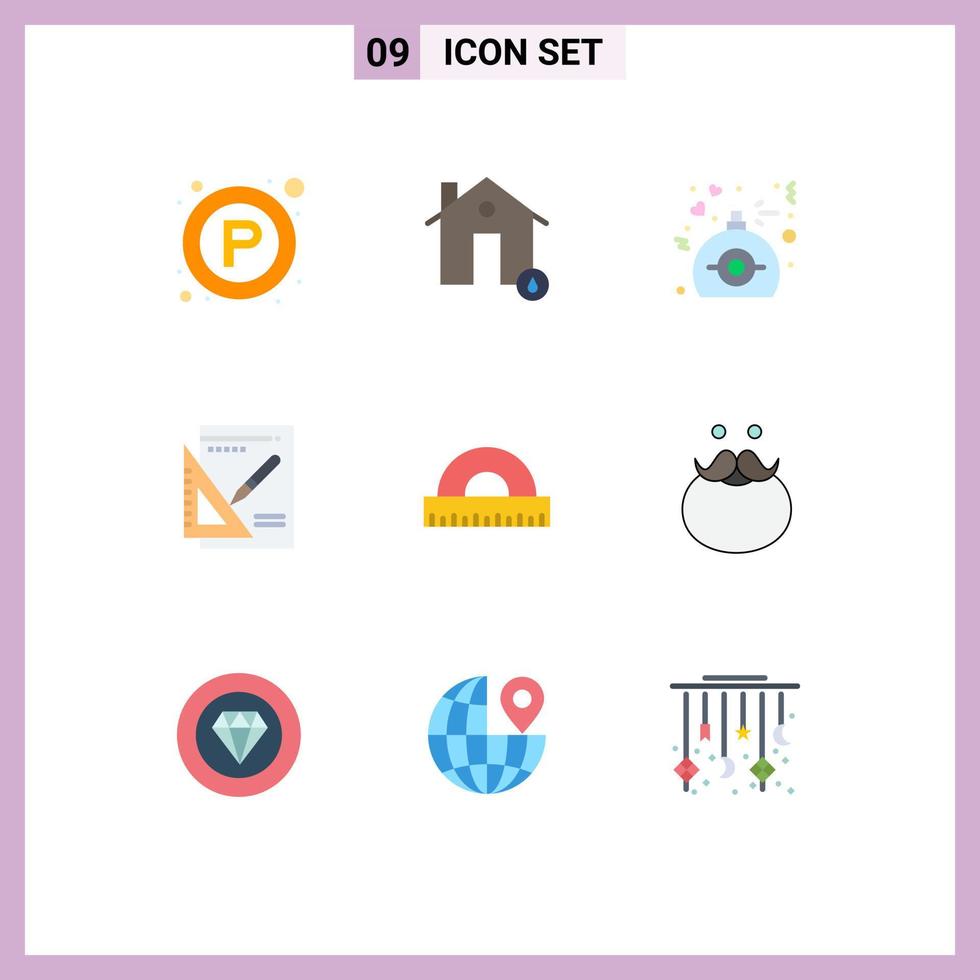 paquete de iconos de vectores de stock de 9 signos y símbolos de línea para el diseño de la casa de presentación elementos de diseño de vectores editables presentes