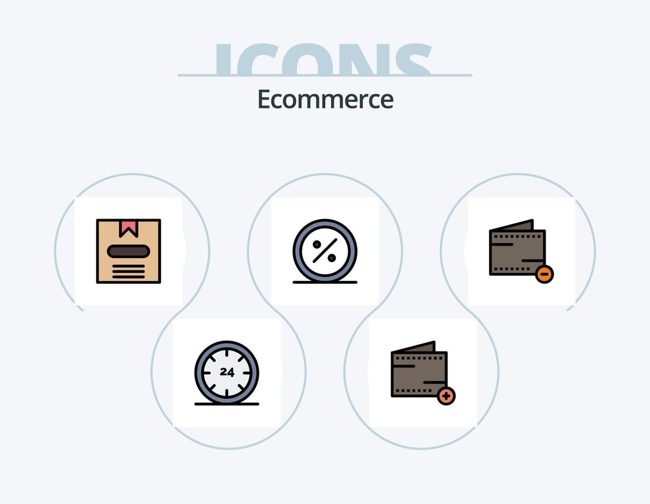 Ecommerce Line Filled Icon Pack 5 Icon Design. commerce. shopping. commerce. online. ecommerce vector