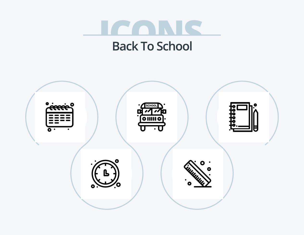 Back To School Line Icon Pack 5 Icon Design. learning. clip. school