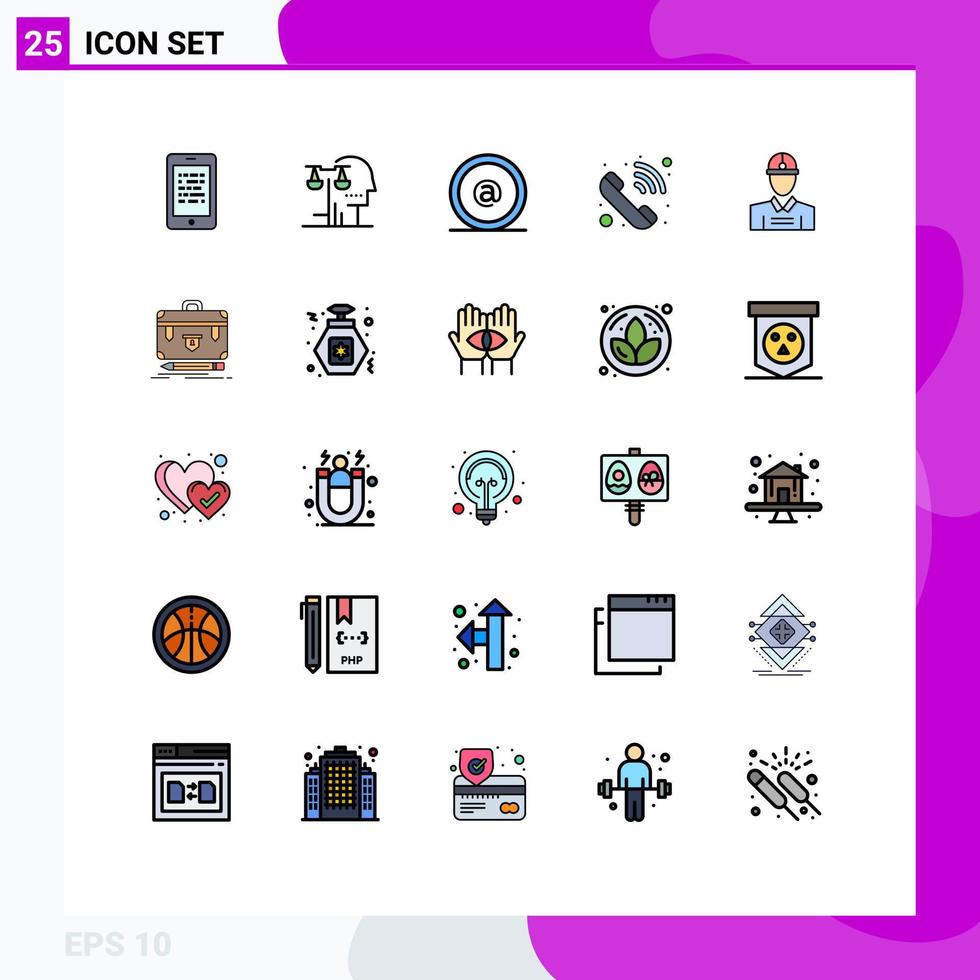 paquete de iconos vectoriales de stock de 25 signos y símbolos de línea para el teléfono que suena juicio de llamada entrante contáctenos id elementos de diseño vectorial editables vector