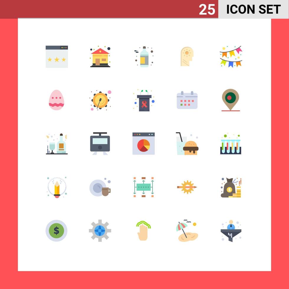 paquete de iconos de vector de stock de 25 signos y símbolos de línea para elementos de diseño de vector editables de control de configuración de alcohol de celebración de ornamento