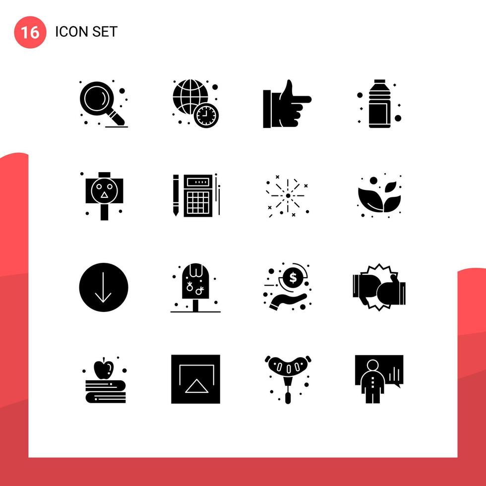 Pictogram Set of 16 Simple Solid Glyphs of halloween vacation like summer bottle Editable Vector Design Elements