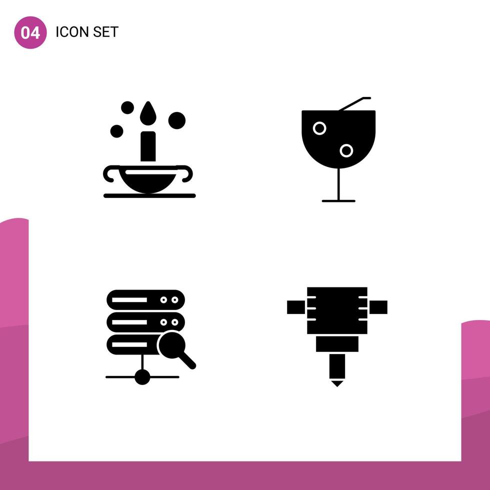 Group of Modern Solid Glyphs Set for aladdin search lamp juice glass Layer Editable Vector Design Elements