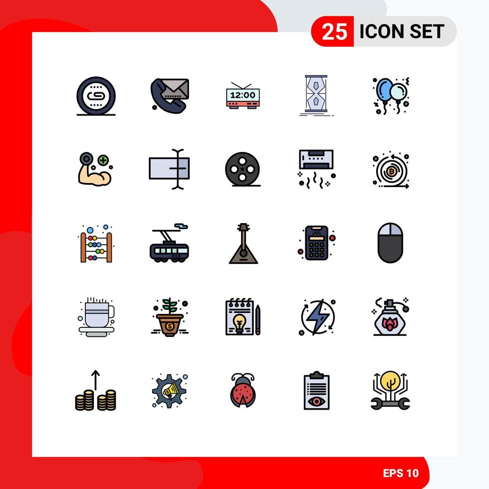 25 iconos creativos signos y símbolos modernos de reloj de arena tiempo de acceso de comunicación elementos de diseño vectorial editables vector