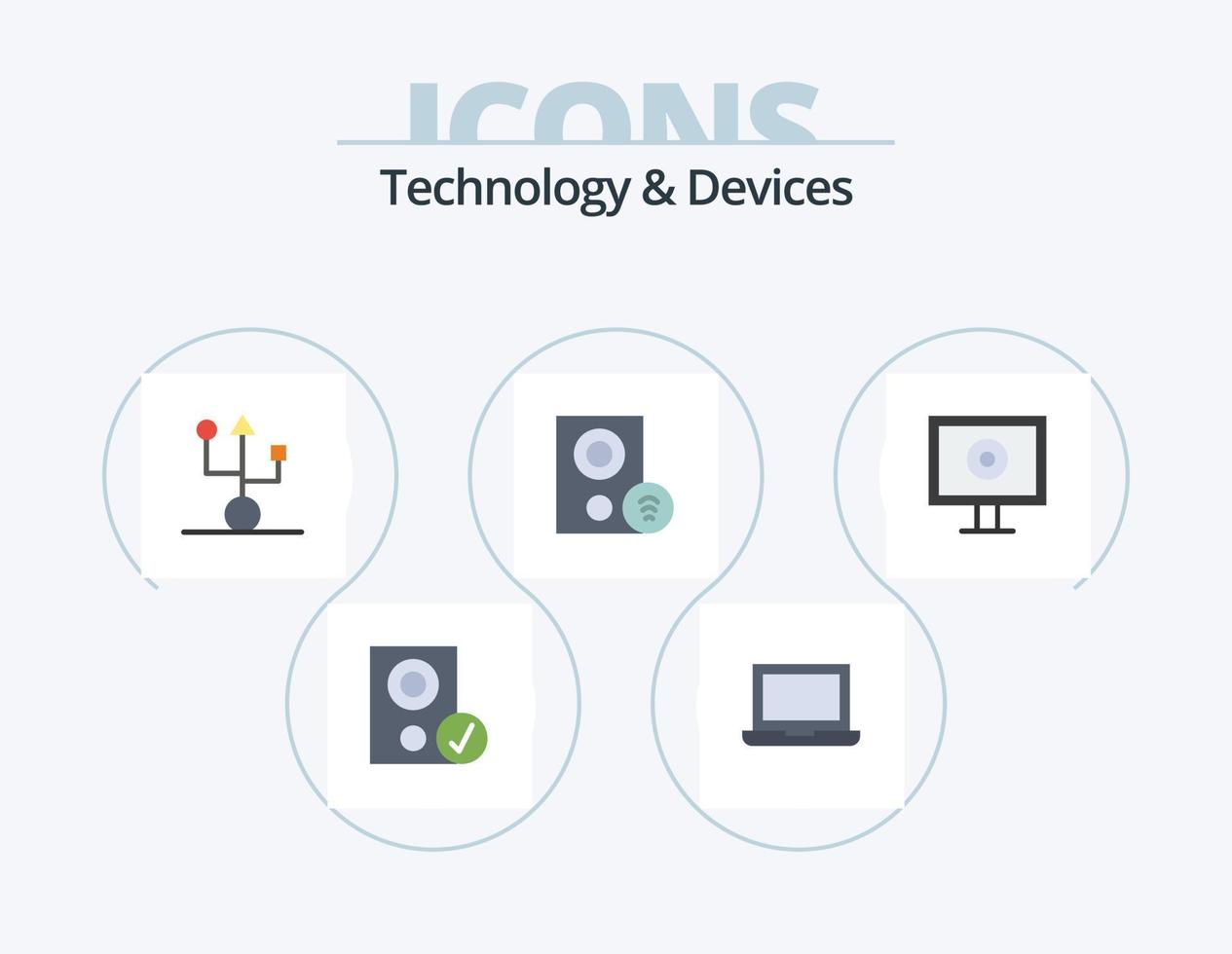 dispositivos flat icon pack 5 diseño de iconos. señal. artilugio. ordenadores. dispositivos. tecnología vector