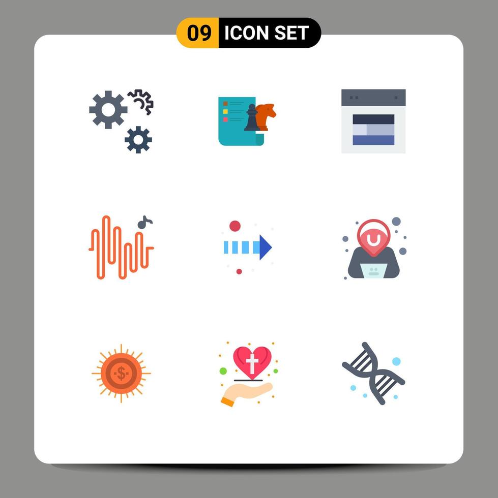 9 Flat Color concept for Websites Mobile and Apps direction wave design sine website Editable Vector Design Elements