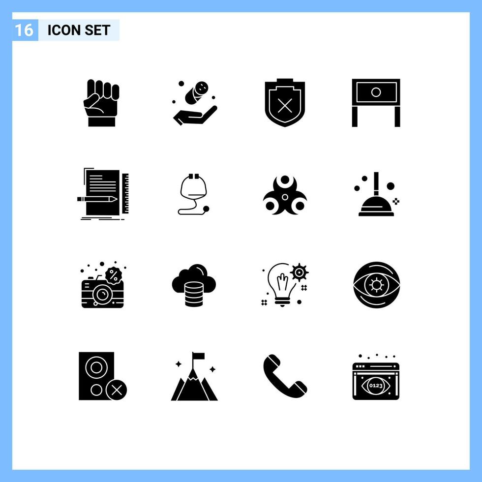 16 Creative Icons Modern Signs and Symbols of coding table security interior home Editable Vector Design Elements