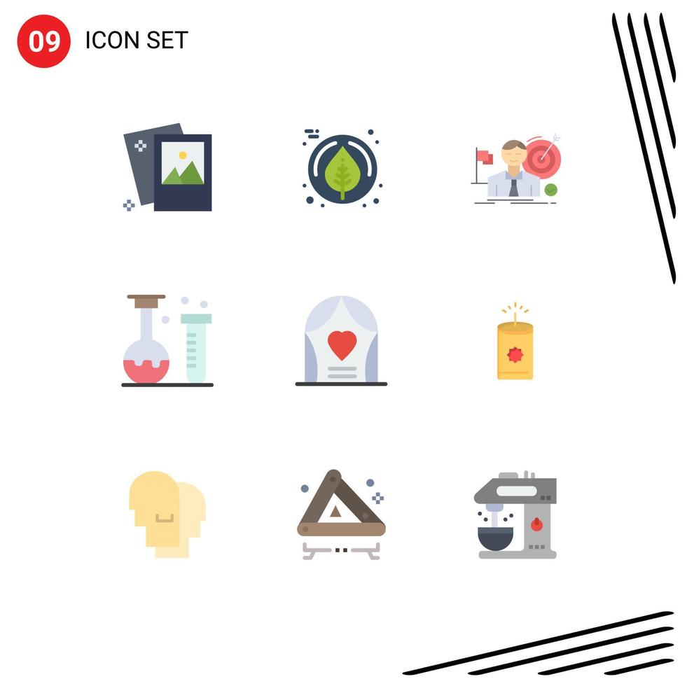 Modern Set of 9 Flat Colors and symbols such as school lab business education success Editable Vector Design Elements