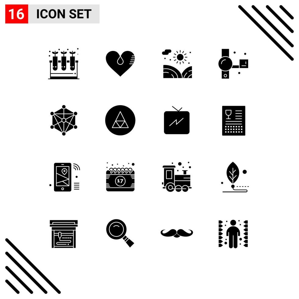 Pictogram Set of 16 Simple Solid Glyphs of video camera handycam gift camera water Editable Vector Design Elements