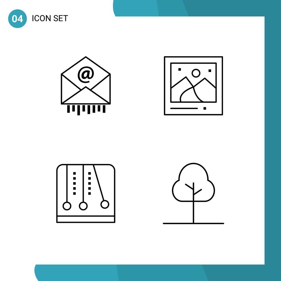 4 Thematic Vector Filledline Flat Colors and Editable Symbols of e game business photo video game Editable Vector Design Elements