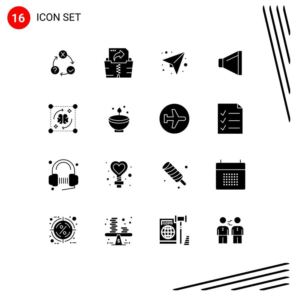 16 Creative Icons Modern Signs and Symbols of file mind message volume sound Editable Vector Design Elements