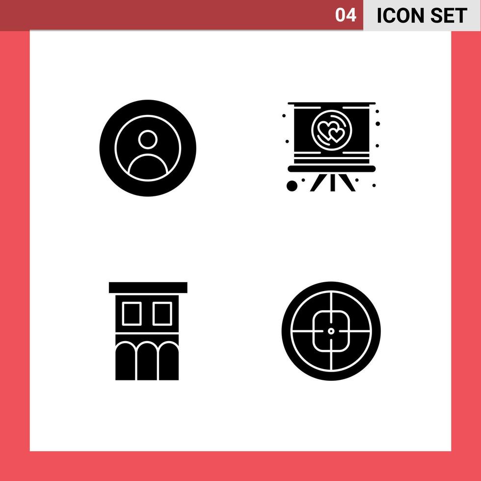 Group of Modern Solid Glyphs Set for earth architecture user love house Editable Vector Design Elements