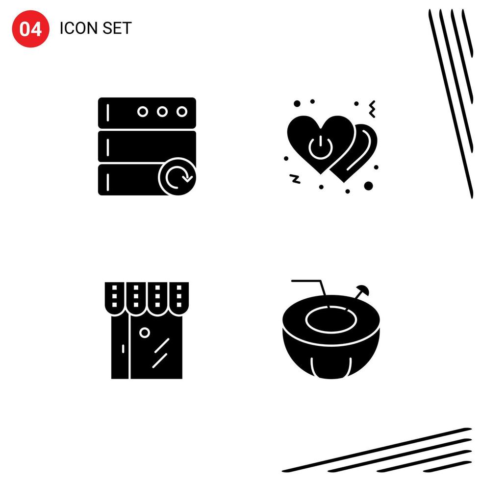 Creative Icons Modern Signs and Symbols of database ecommerce heart power shop Editable Vector Design Elements