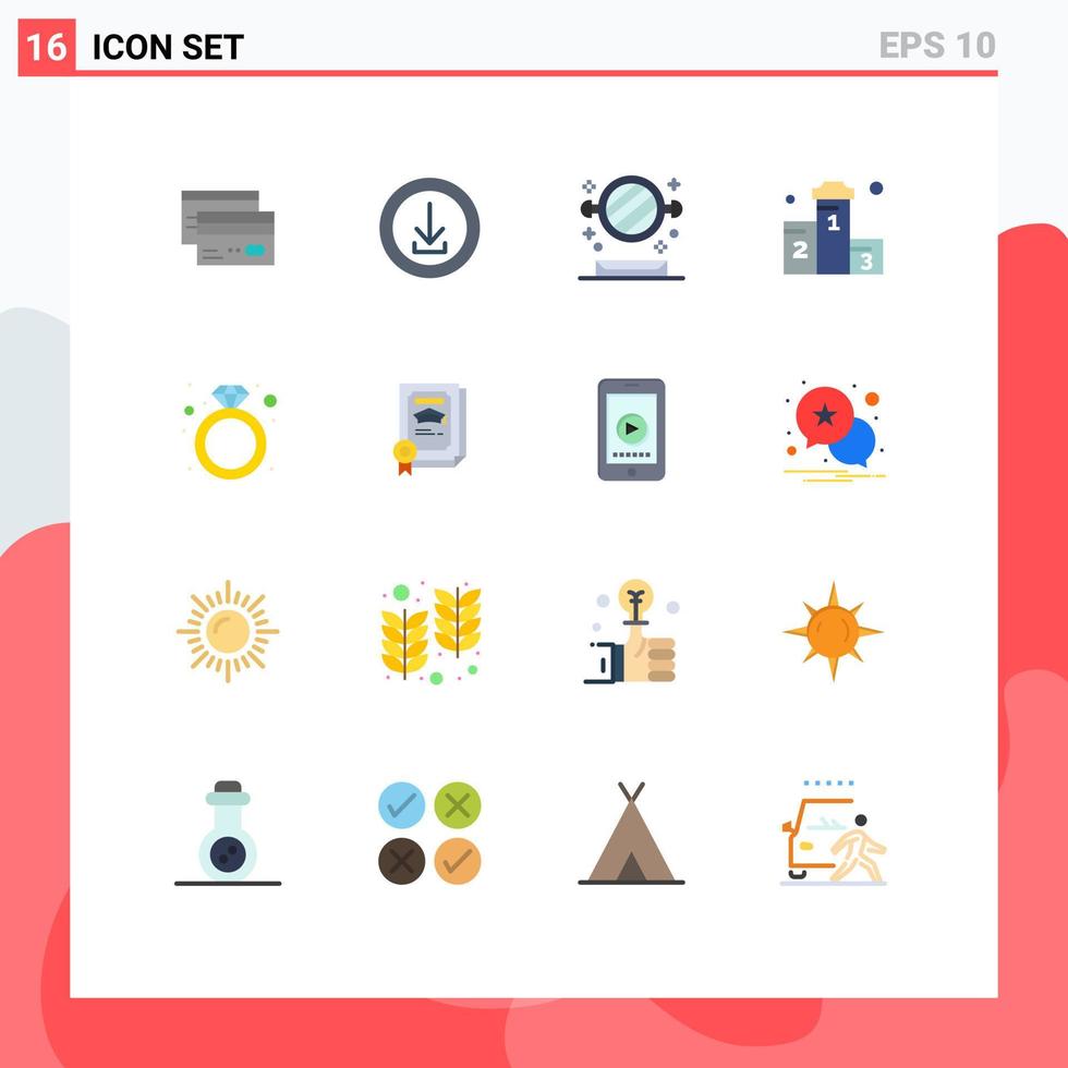 Set of 16 Modern UI Icons Symbols Signs for position toilet business shelf bathroom Editable Pack of Creative Vector Design Elements