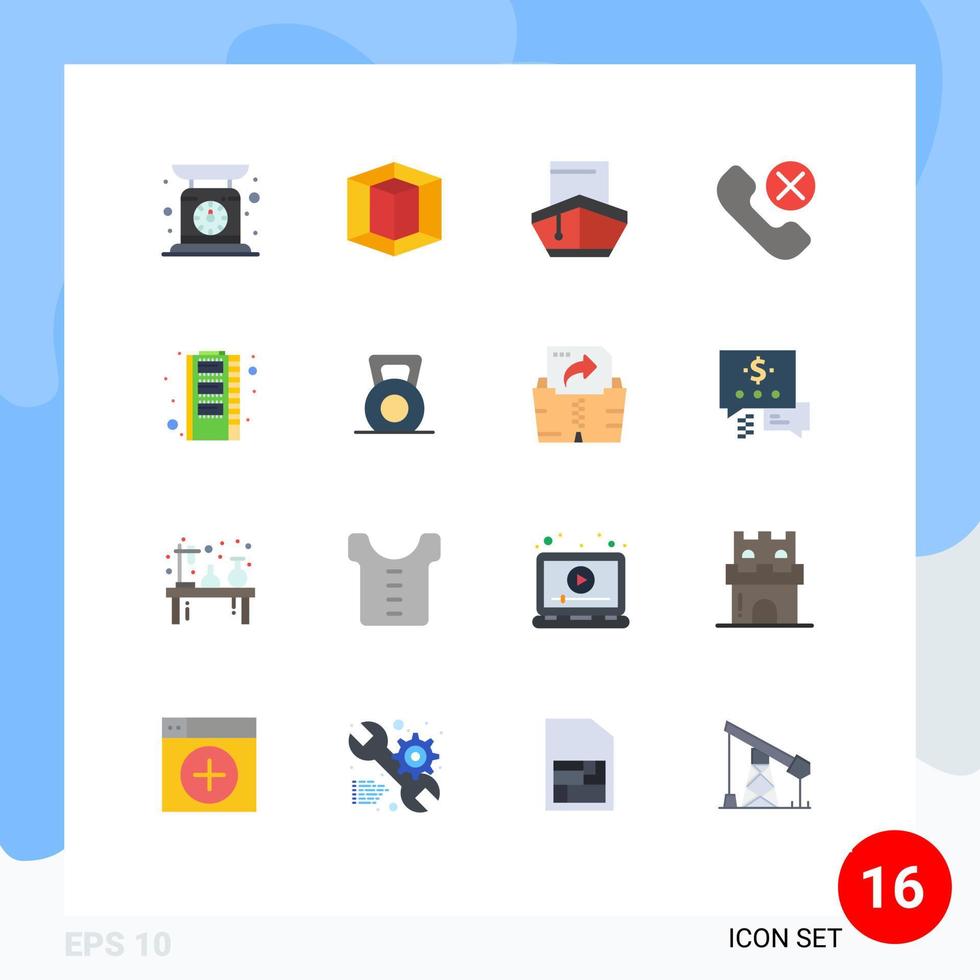 16 Flat Color concept for Websites Mobile and Apps hardware phone filled mobile call Editable Pack of Creative Vector Design Elements