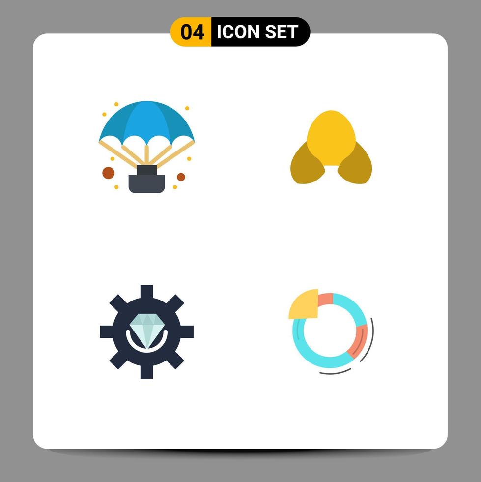 User Interface Pack of 4 Basic Flat Icons of adventure develop observation clothes process Editable Vector Design Elements